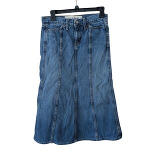 Vintage Y2K Gap Jean Denim Seamed Midi Skirt Size 6